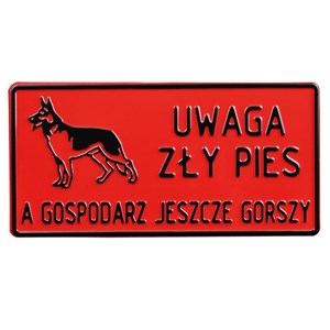 TABLICZKA METALOWA DUŻA OSTRZEGAWCZA 15x30cm 10