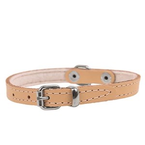 OBROŻA SKÓRZANA 10mm/27cm BEŻOWA