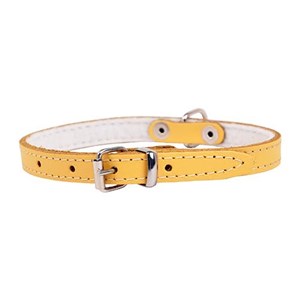 OBROŻA SKÓRZANA 10mm/27cm ŻÓŁTA