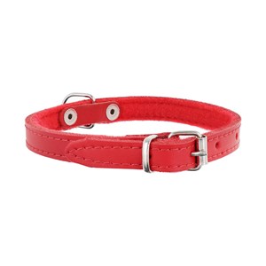 OBROŻA SKÓRZANA 12mm/32cm CZERWONA
