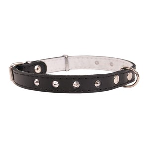OBROŻA SKÓRZANA ĆWIEK 18mm/43cm CZARNA