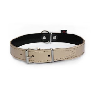 OBROŻA SKÓRZANA 18mm/43cm BEŻOWA