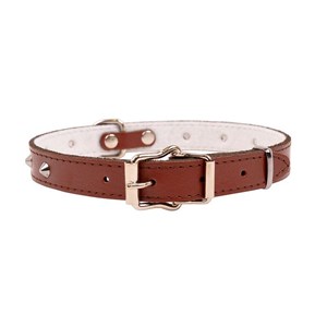 OBROŻA SKÓRZANA ĆWIEK 22mm/53cm BRĄZOWA
