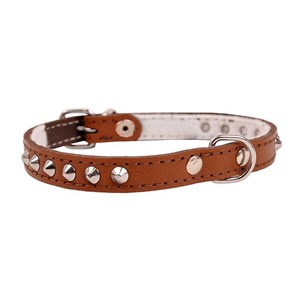 OBROŻA SKÓRZANA ĆWIEK 14mm/36cm BRĄZOWA