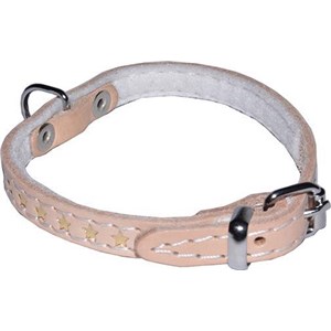 OBROŻA SKÓRZANA OZDOBNA GWIAZDKA 12mm/32cm NATURA