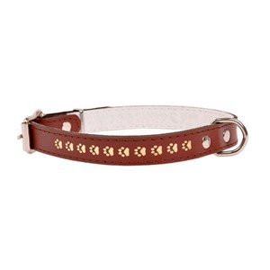 OBROŻA SKÓRZANA OZDOBNA ŁAPKA 16mm/40cm BRĄZOWA