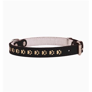 OBROŻA SKÓRZANA OZDOBNA ŁAPKA 16mm/40cm CZARNA