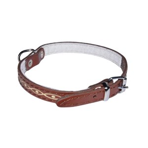 OBROŻA SKÓRZANA OZDOBNA RYBKA 16mm/40cm BRĄZOWA