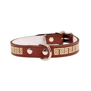OBROŻA SKÓRZANA OZDOBNA WĄŻ 25mm/59cm BRĄZOWA