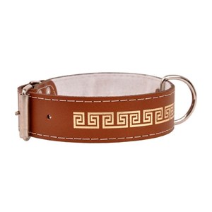 OBROŻA SKÓRZANA OZDOBNA WĄŻ 40mm/46cm BRĄZOWA