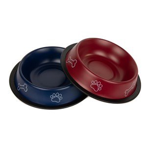 MISKA METALOWA NA GUMIE KOSTK/ŁAPKA 0,47L CZERWONA