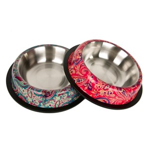 MISKA METALOWA NA GUMIE PAISLEY 0,24 L CZERWONA